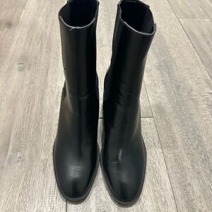 Zara Black Women's Wide Heel Stretch Ankle Boots size 39